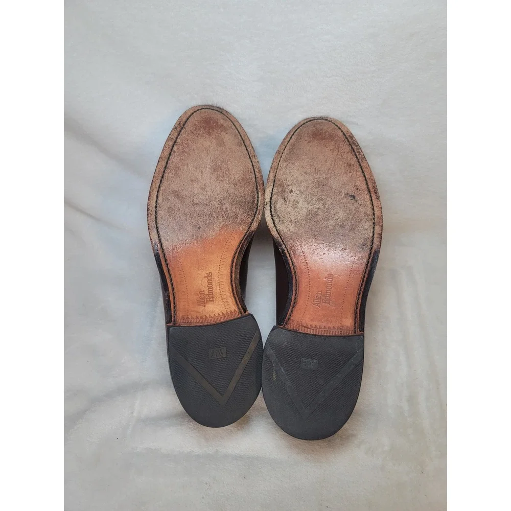 Allen Edmonds Weybridge Brown Leather Oxford Dress Shoes Medallion Toe Mens 8.5D